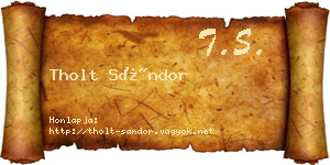 Tholt Sándor névjegykártya